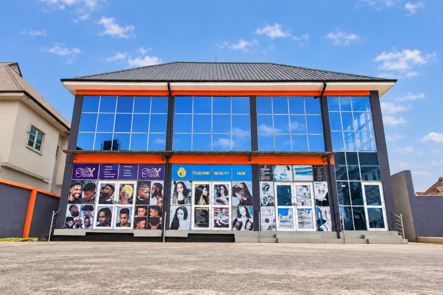 Glass-fronted commercial building at the Ada George site