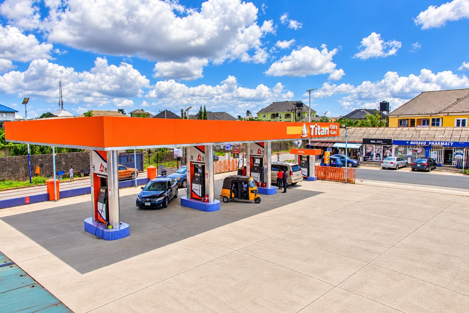Pump islands under the Titan canopy at Ada George