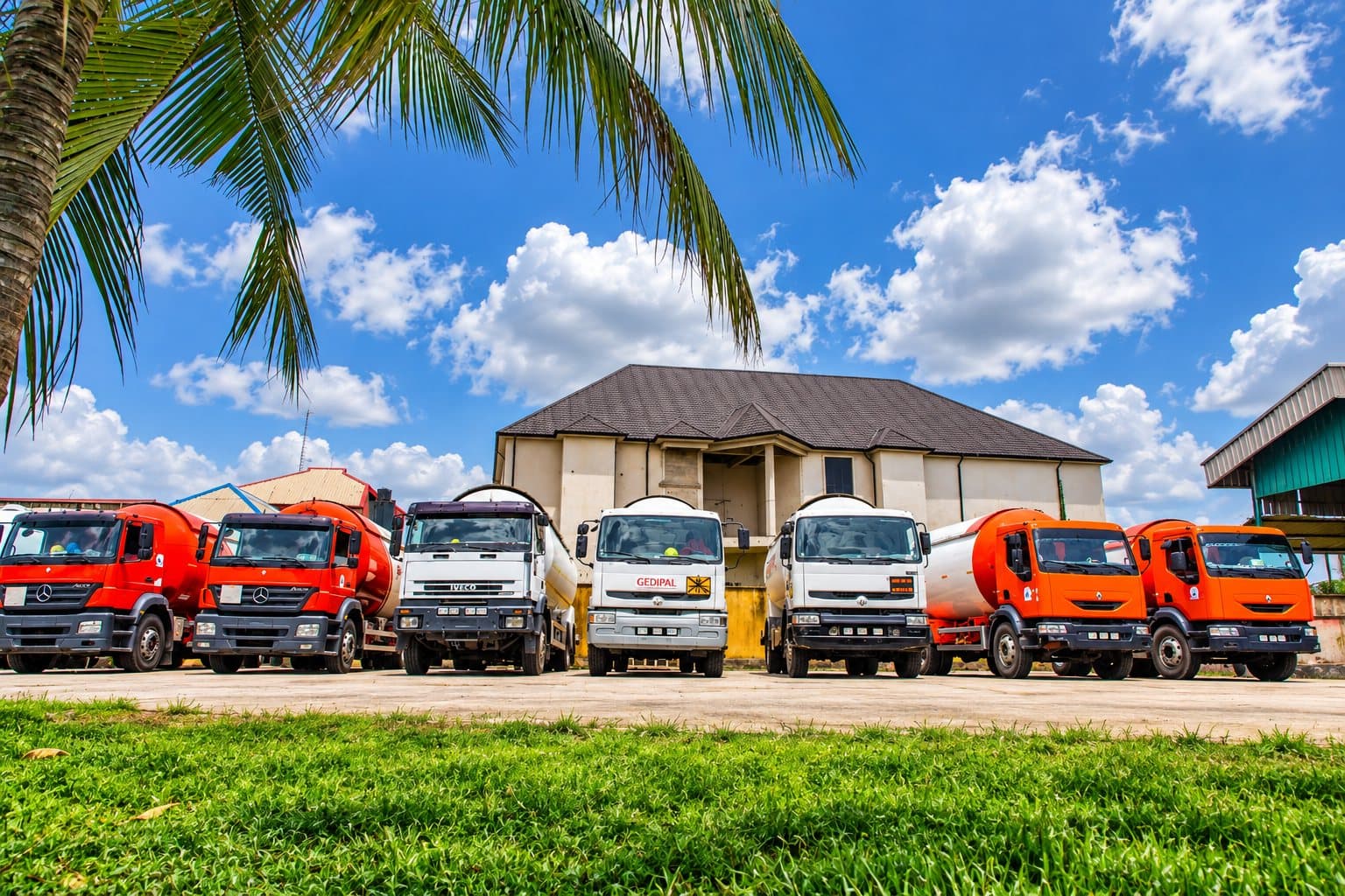 Titan Oil & Gas tanker trucks lined up at the NTA Road fleet yard