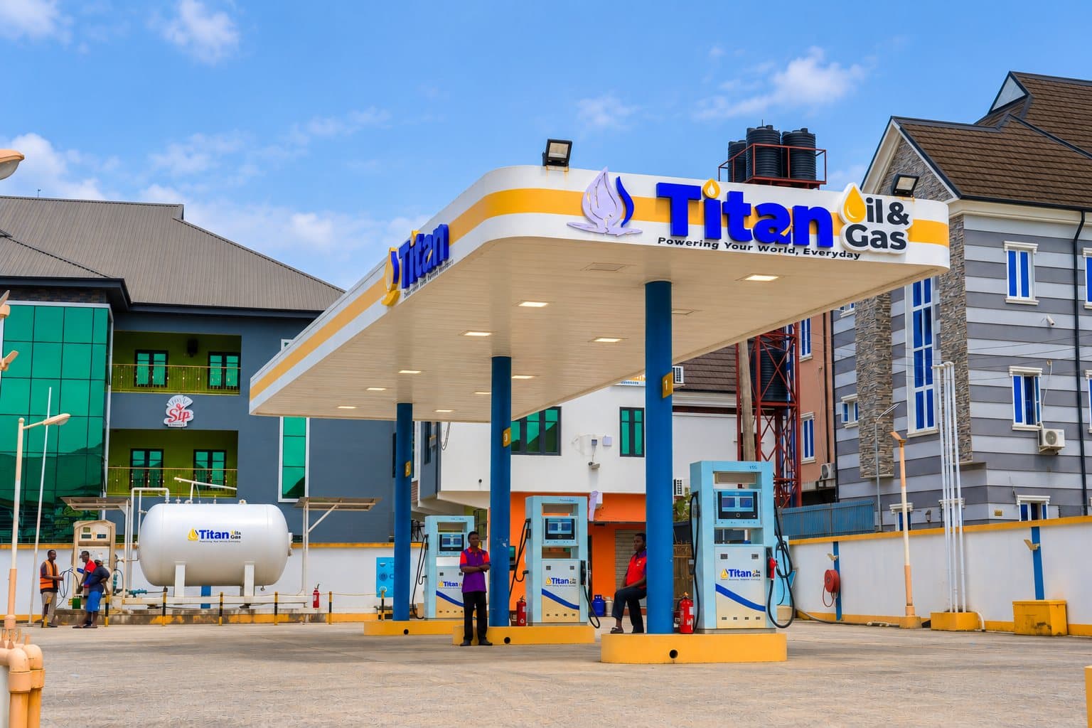 Titan Peter Odili station canopy and pumps