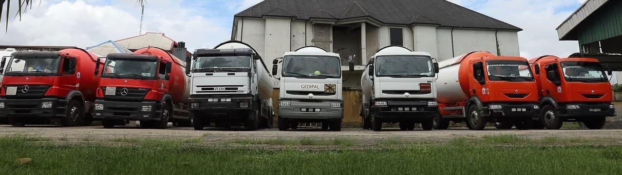 The Titan Oil & Gas tanker fleet lined up at the depot